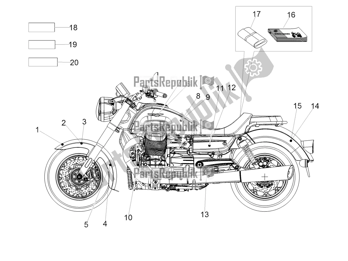 Todas as partes de Decalque do Moto-Guzzi Eldorado 1400 ABS USA 2021