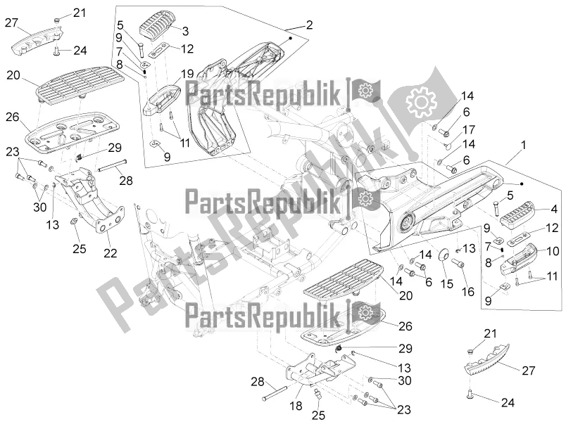 All parts for the Foot Rests of the Moto-Guzzi Eldorado 1400 ABS USA 2021