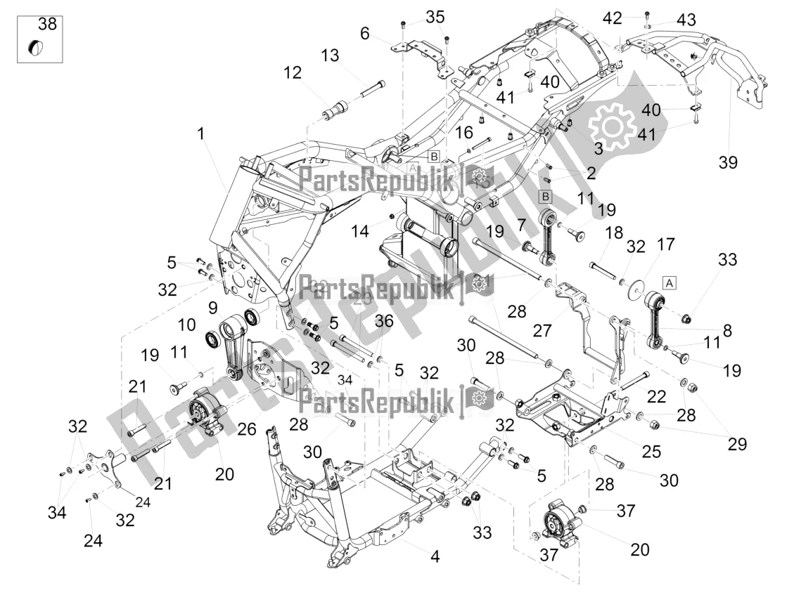 All parts for the Frame of the Moto-Guzzi Eldorado 1400 ABS USA 2021