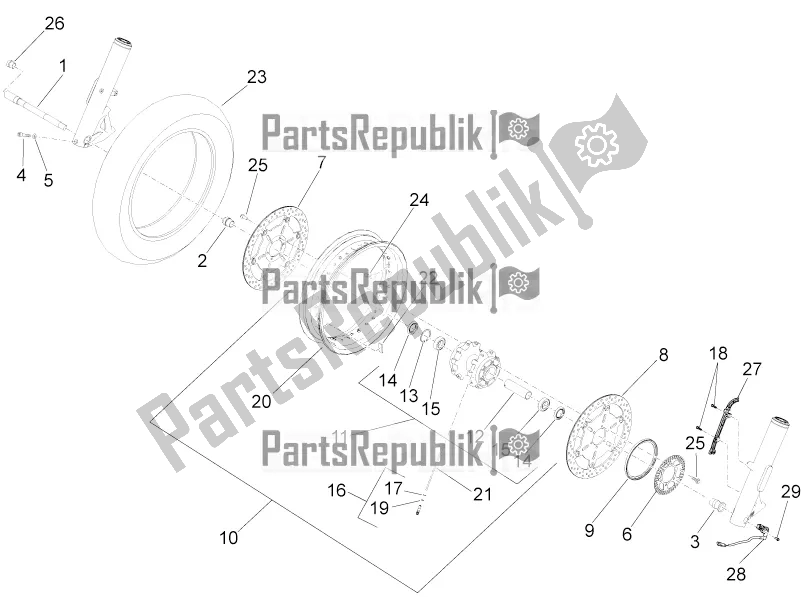 All parts for the Front Wheel of the Moto-Guzzi Eldorado 1400 ABS USA 2021