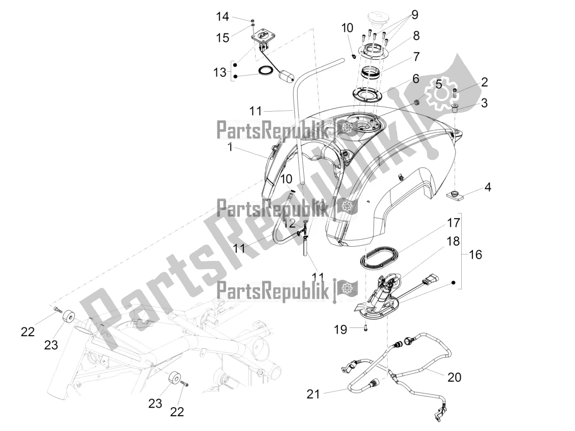 Todas las partes para Depósito De Combustible de Moto-Guzzi Eldorado 1400 ABS USA 2021