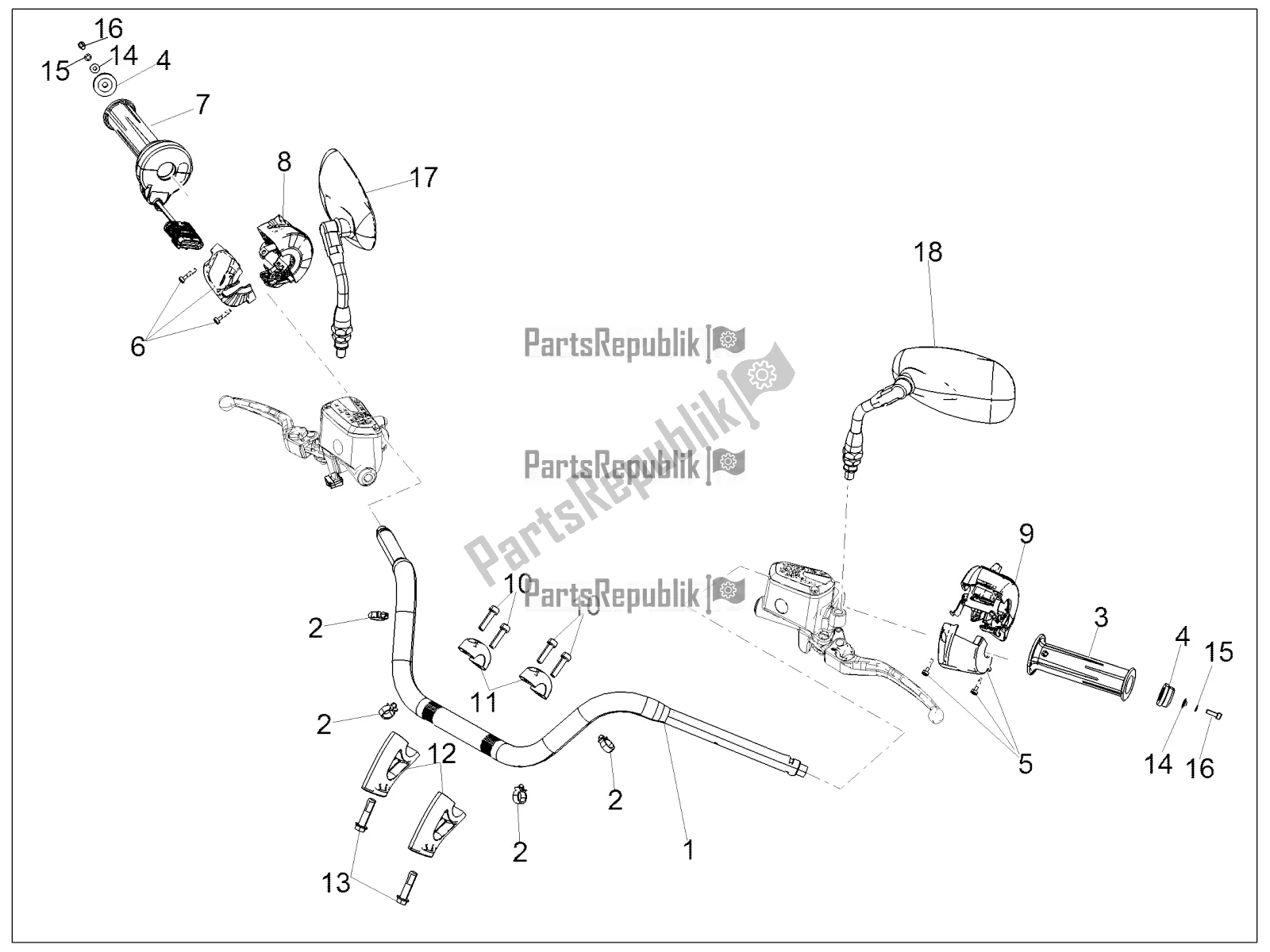 Toutes les pièces pour le Guidon - Commandes du Moto-Guzzi Eldorado 1400 ABS USA 2021