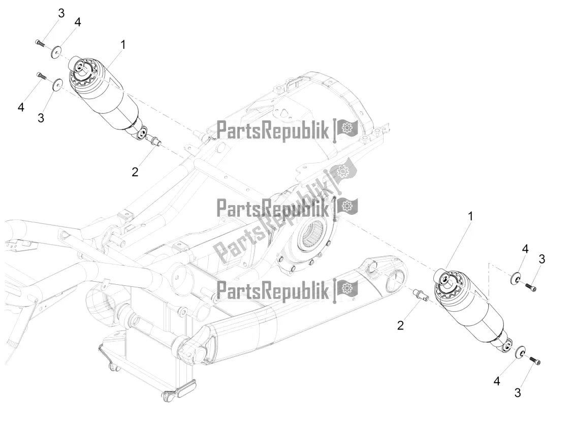 All parts for the Shock Absorber of the Moto-Guzzi Eldorado 1400 ABS USA 2021