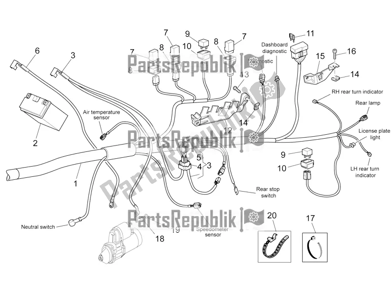 Tutte le parti per il Impianto Elettrico Ii del Moto-Guzzi Griso 1200 8V S. E. 2017