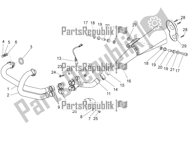 Tutte le parti per il Unità Di Scarico del Moto-Guzzi Griso 1200 8V S. E. 2017