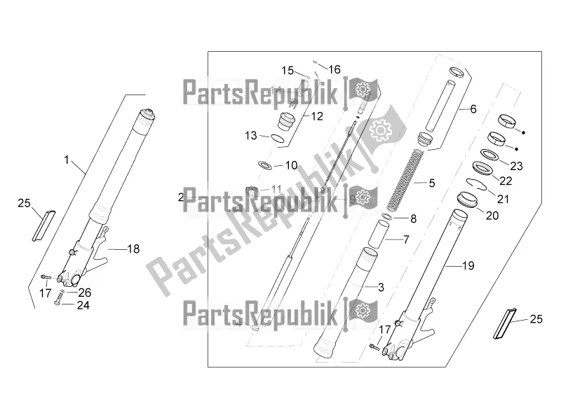 Tutte le parti per il Forcella Anteriore del Moto-Guzzi Griso 1200 8V S. E. 2017