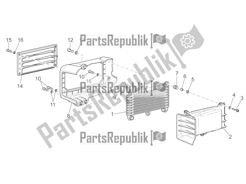 All parts for the Oil Radiator of the Moto-Guzzi Griso 1200 8V S. E. 2017