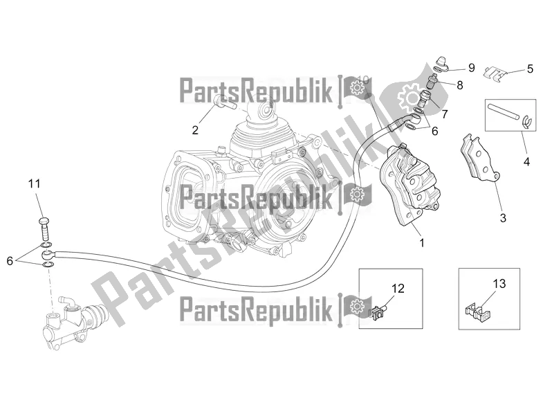 Tutte le parti per il Pinza Freno Posteriore del Moto-Guzzi Griso 1200 8V S. E. 2017