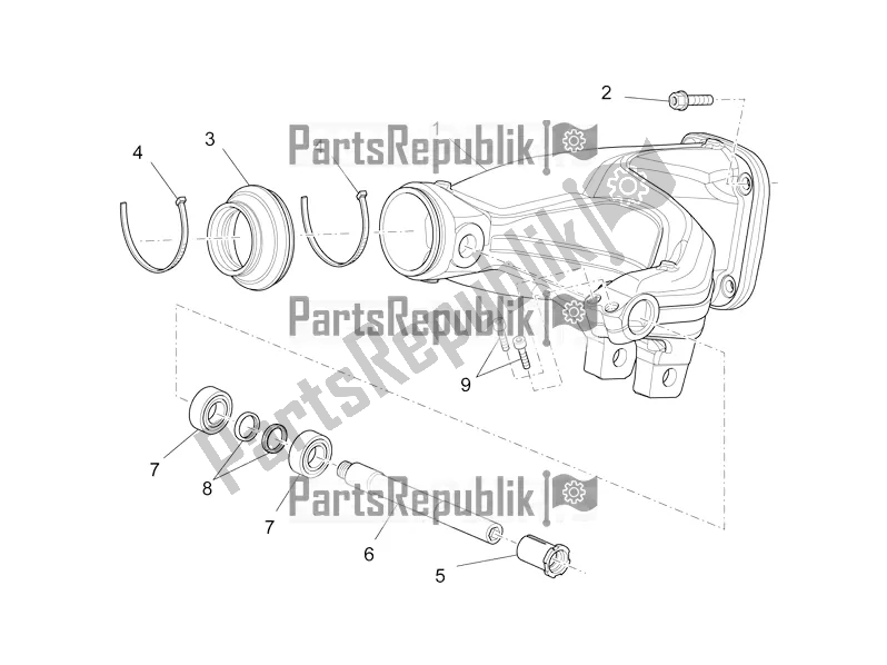 Toutes les pièces pour le Bras Oscillant du Moto-Guzzi Griso 1200 8V S. E. 2017