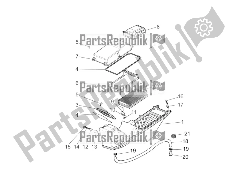 Tutte le parti per il Air Box del Moto-Guzzi Griso 1200 8V S. E. USA 2016