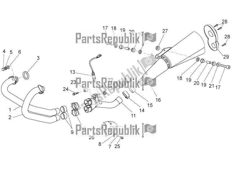 Toutes les pièces pour le Unité D'échappement du Moto-Guzzi Griso 1200 8V S. E. USA 2017