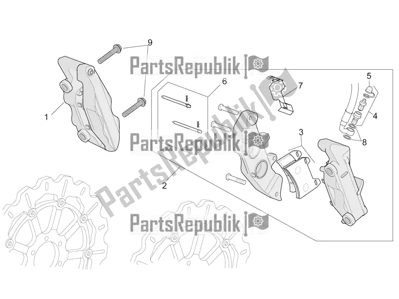 Toutes les pièces pour le étrier De Frein Avant du Moto-Guzzi Griso 1200 8V S. E. USA 2017