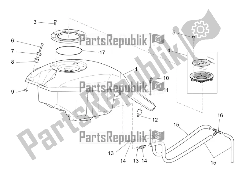 All parts for the Fuel Tank of the Moto-Guzzi Griso 1200 8V S. E. USA 2017