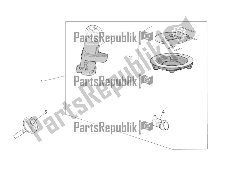 Toutes les pièces pour le Kit De Matériel De Verrouillage du Moto-Guzzi Griso 1200 8V S. E. USA 2017