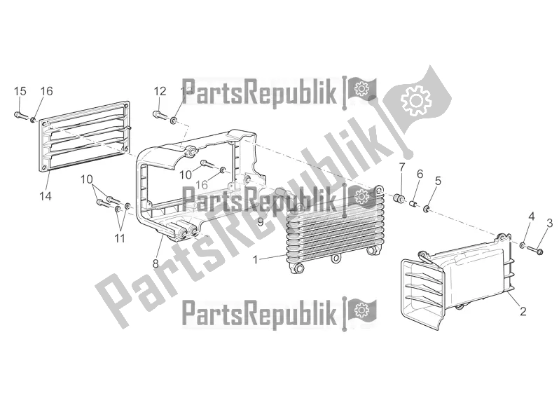 All parts for the Oil Radiator of the Moto-Guzzi Griso 1200 8V S. E. USA 2017