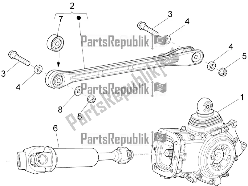 Toutes les pièces pour le Transmission Terminée du Moto-Guzzi Griso 1200 8V S. E. USA 2017