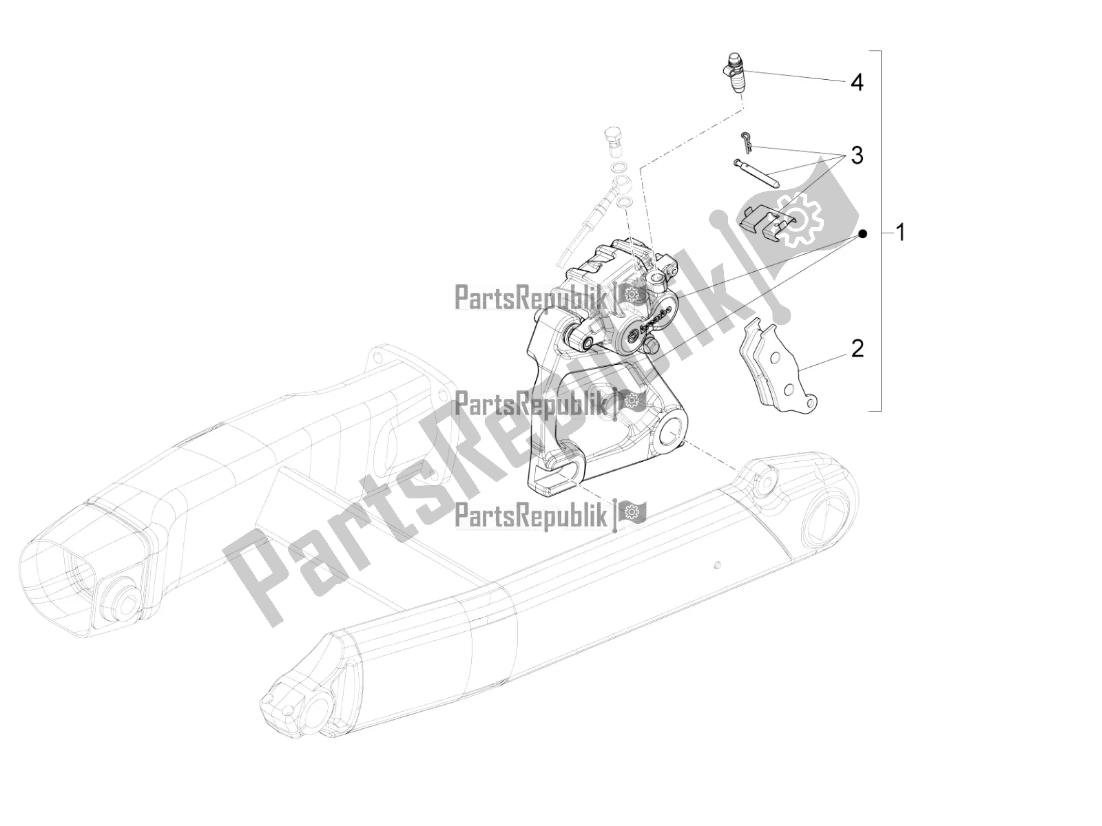 Todas las partes para Pinza De Freno Trasero de Moto-Guzzi MGX 21 Flying Fortress 1400 ABS 2016