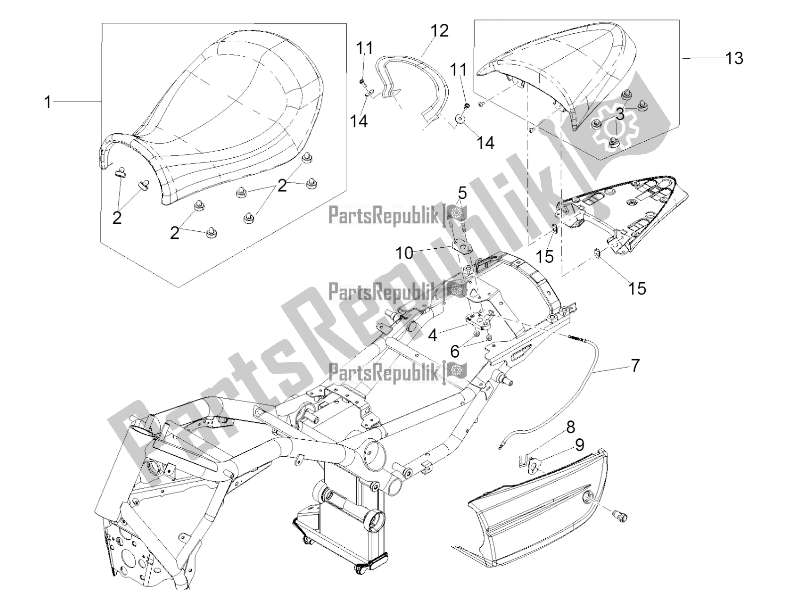 Toutes les pièces pour le Selle du Moto-Guzzi MGX 21 Flying Fortress 1400 ABS 2016