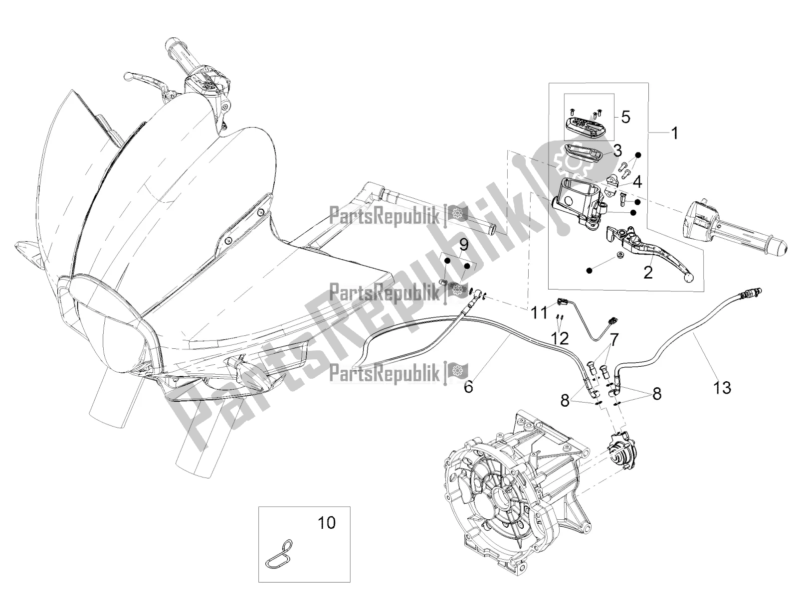 Alle onderdelen voor de Koppeling Controle van de Moto-Guzzi MGX 21 Flying Fortress 1400 ABS 2017