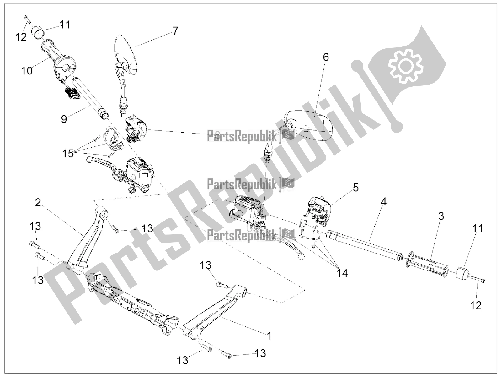 Todas las partes para Manillar - Controles de Moto-Guzzi MGX 21 Flying Fortress 1400 ABS 2017