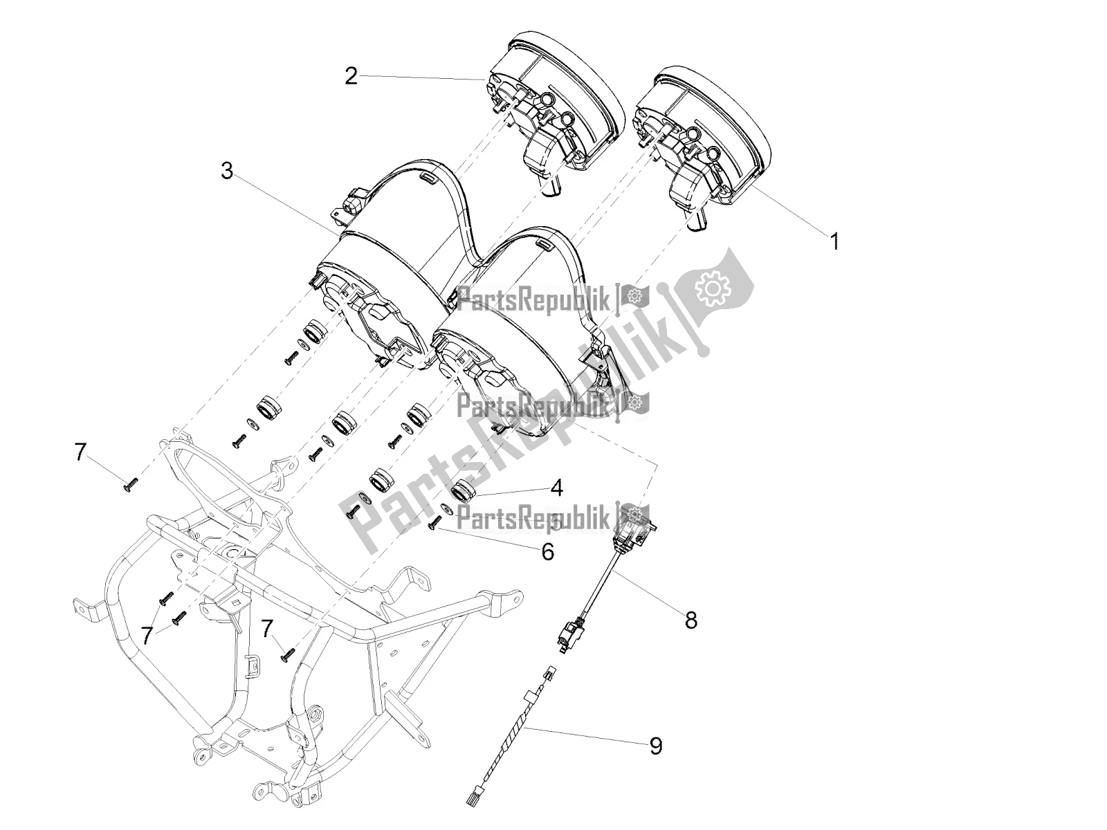 Toutes les pièces pour le Instruments du Moto-Guzzi MGX 21 Flying Fortress 1400 ABS 2017