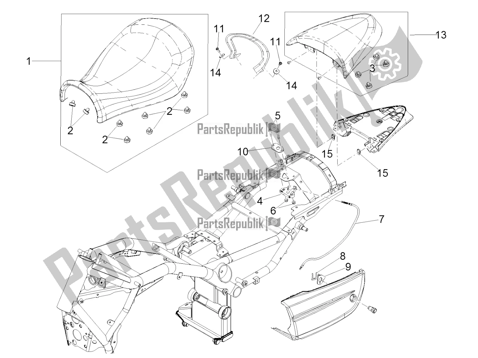 Toutes les pièces pour le Selle du Moto-Guzzi MGX 21 Flying Fortress 1400 ABS 2017