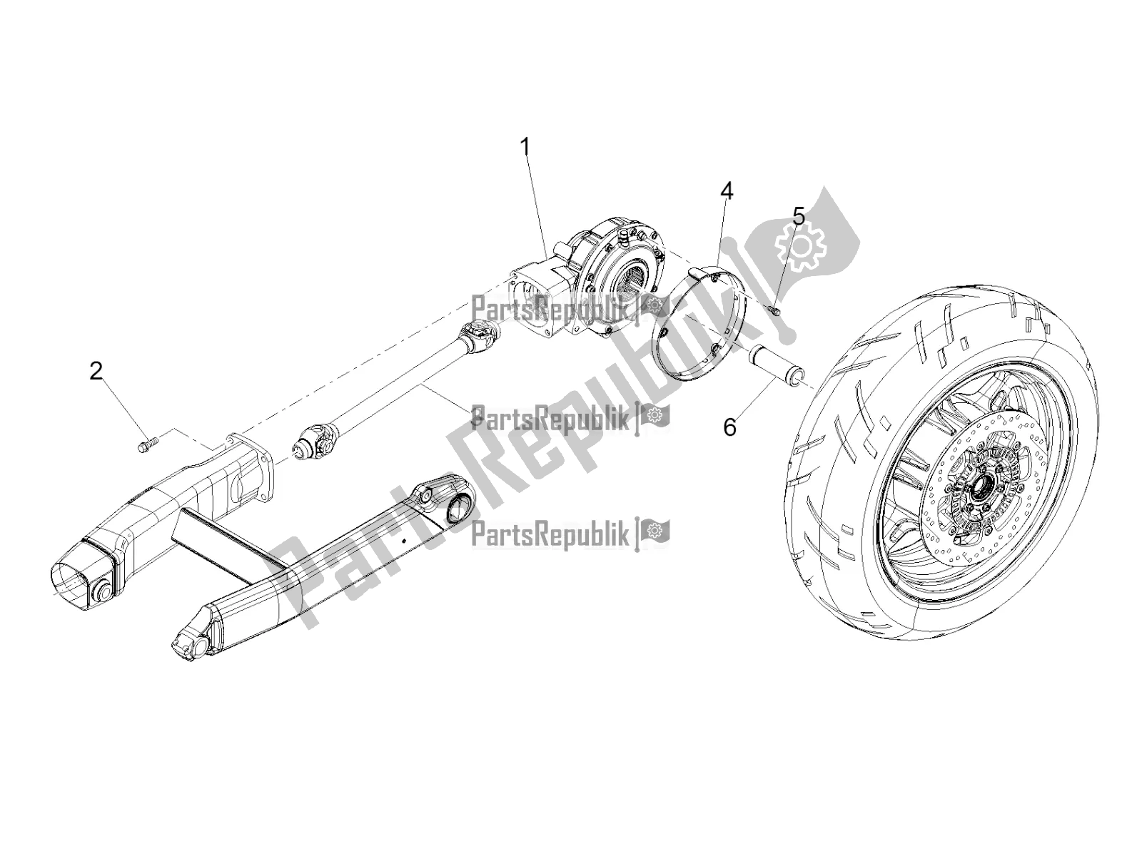 Toutes les pièces pour le Transmission Terminée du Moto-Guzzi MGX 21 Flying Fortress 1400 ABS 2017