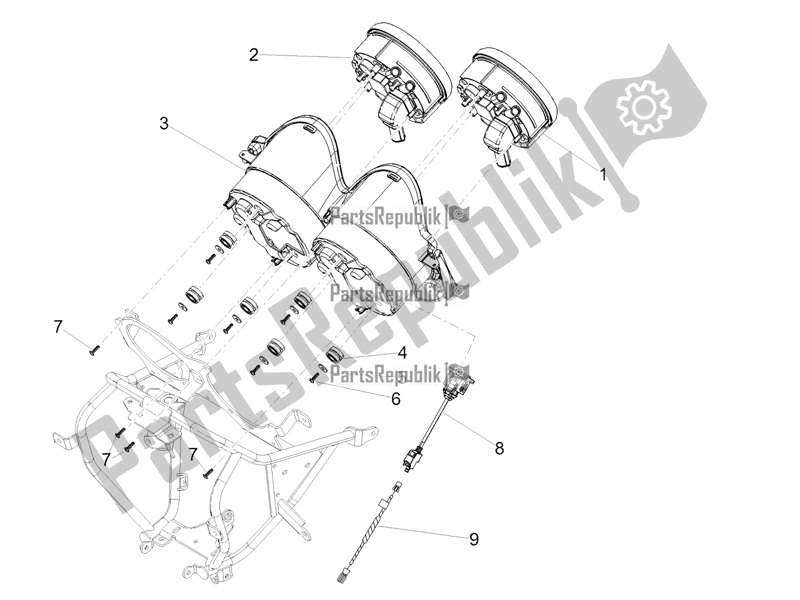 Toutes les pièces pour le Instruments du Moto-Guzzi MGX 21 Flying Fortress 1400 ABS 2018