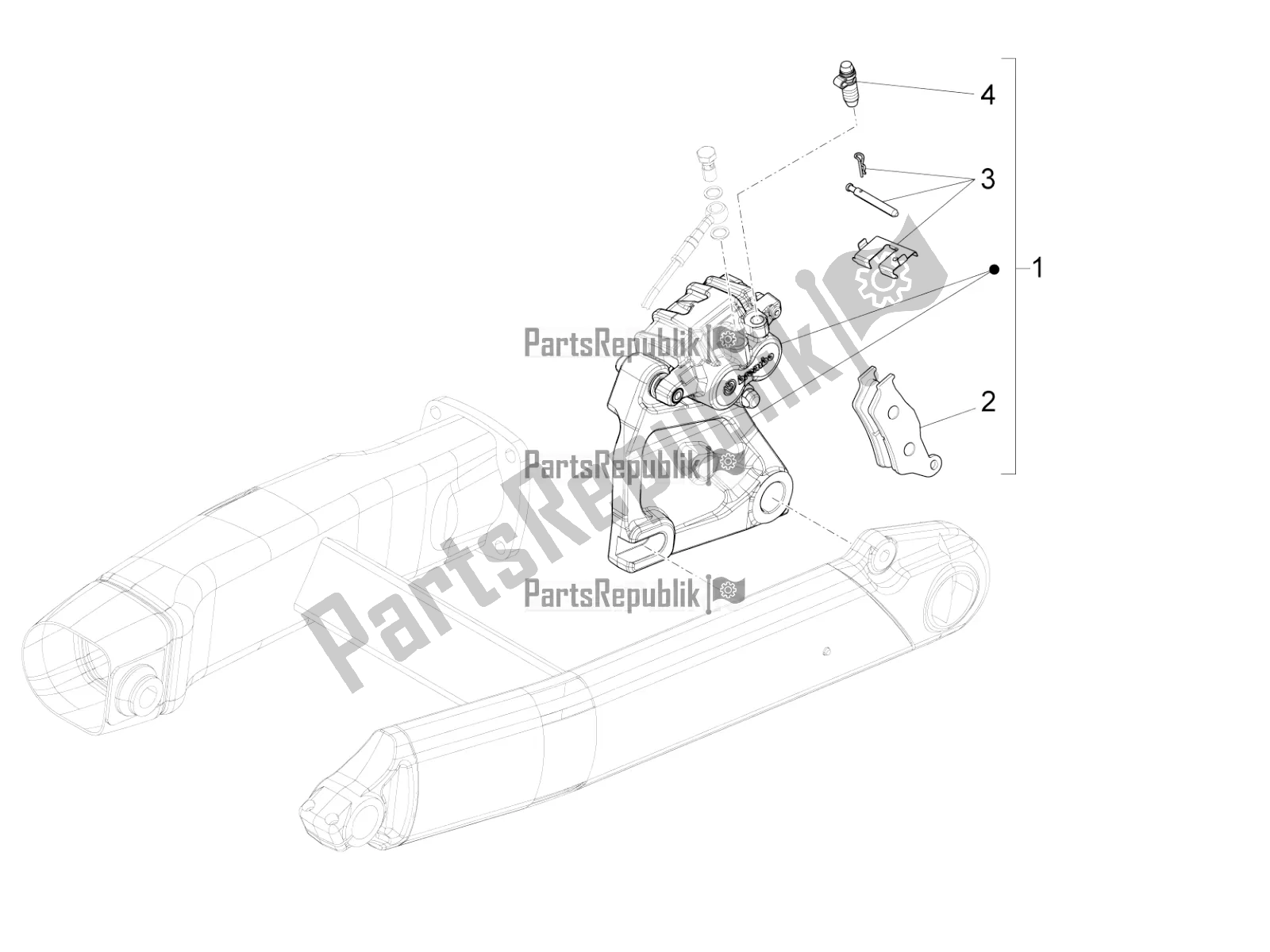 Toutes les pièces pour le étrier De Frein Arrière du Moto-Guzzi MGX 21 Flying Fortress 1400 ABS 2018