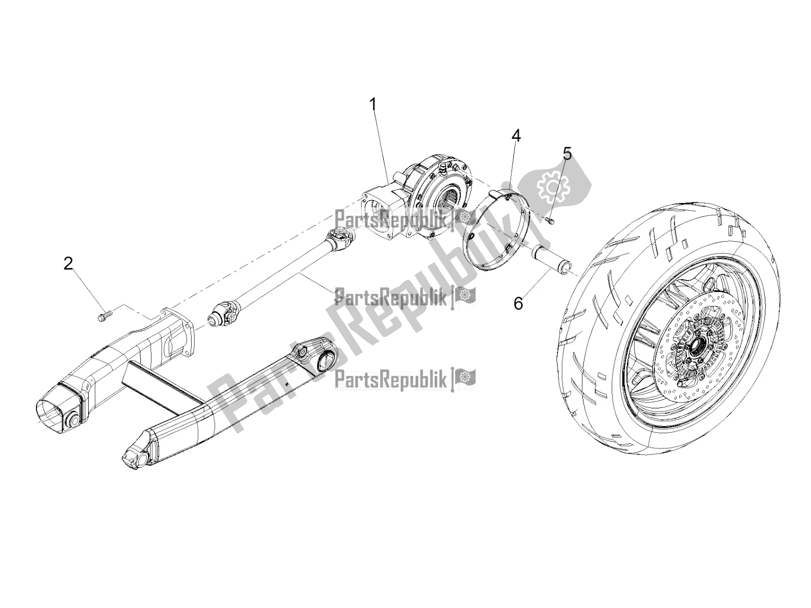 Toutes les pièces pour le Transmission Terminée du Moto-Guzzi MGX 21 Flying Fortress 1400 ABS 2018