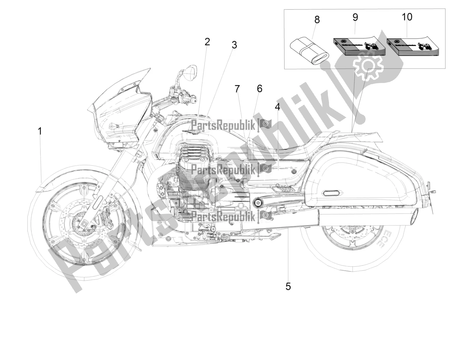 Todas las partes para Etiqueta de Moto-Guzzi MGX 21 Flying Fortress 1400 ABS 2019