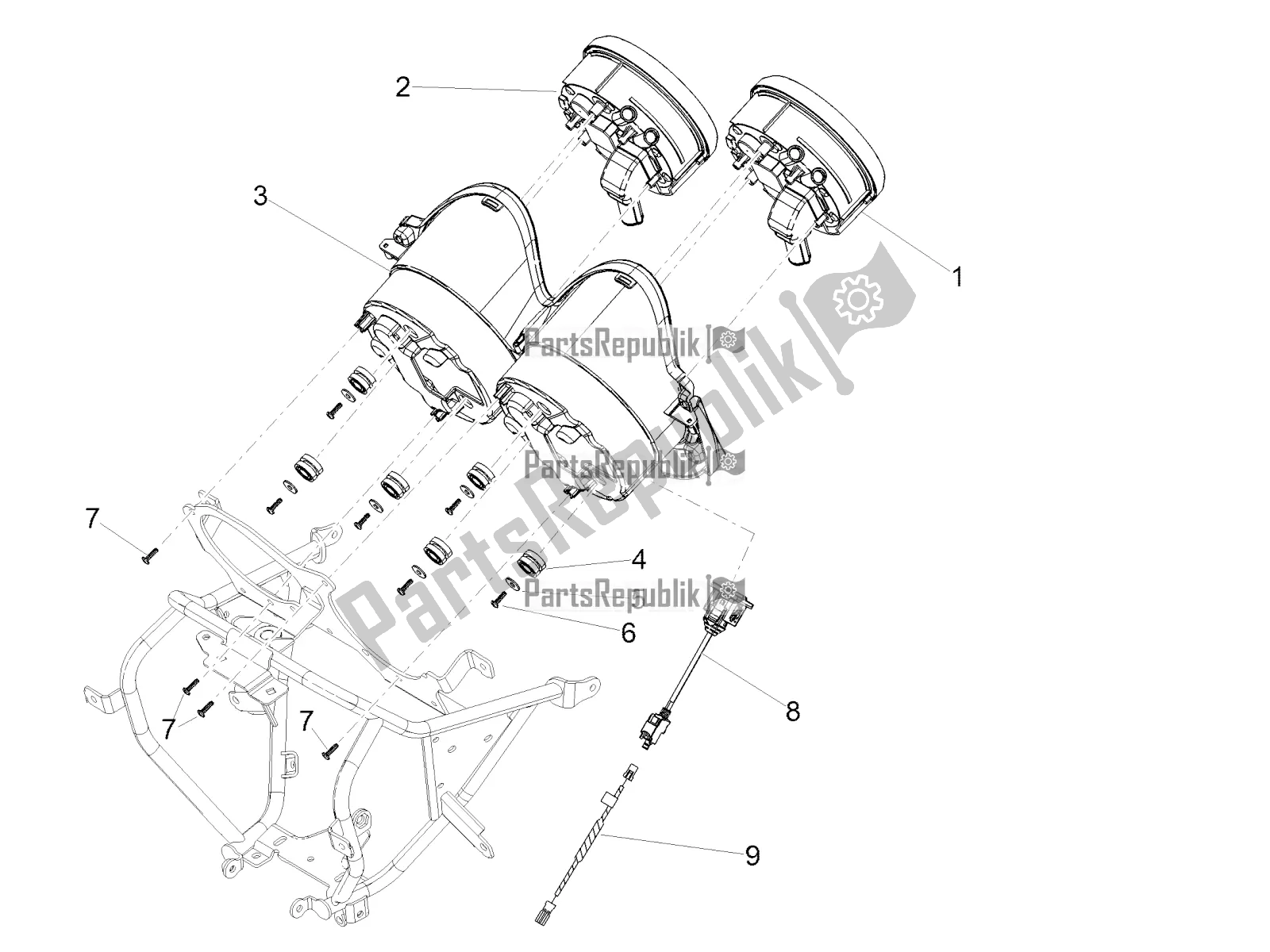 Toutes les pièces pour le Instruments du Moto-Guzzi MGX 21 Flying Fortress 1400 ABS 2019