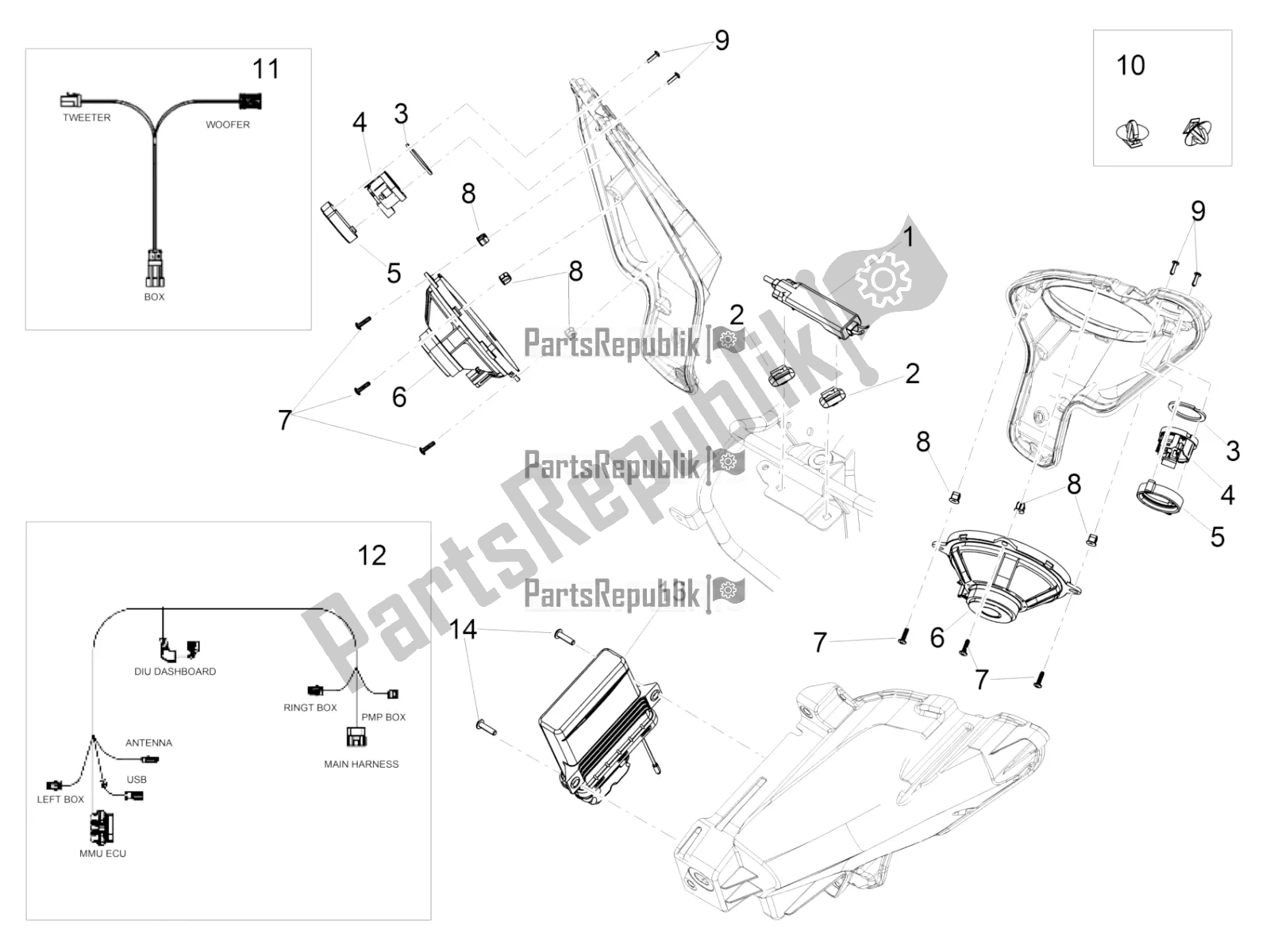 Todas las partes para Radio de Moto-Guzzi MGX 21 Flying Fortress 1400 ABS 2019