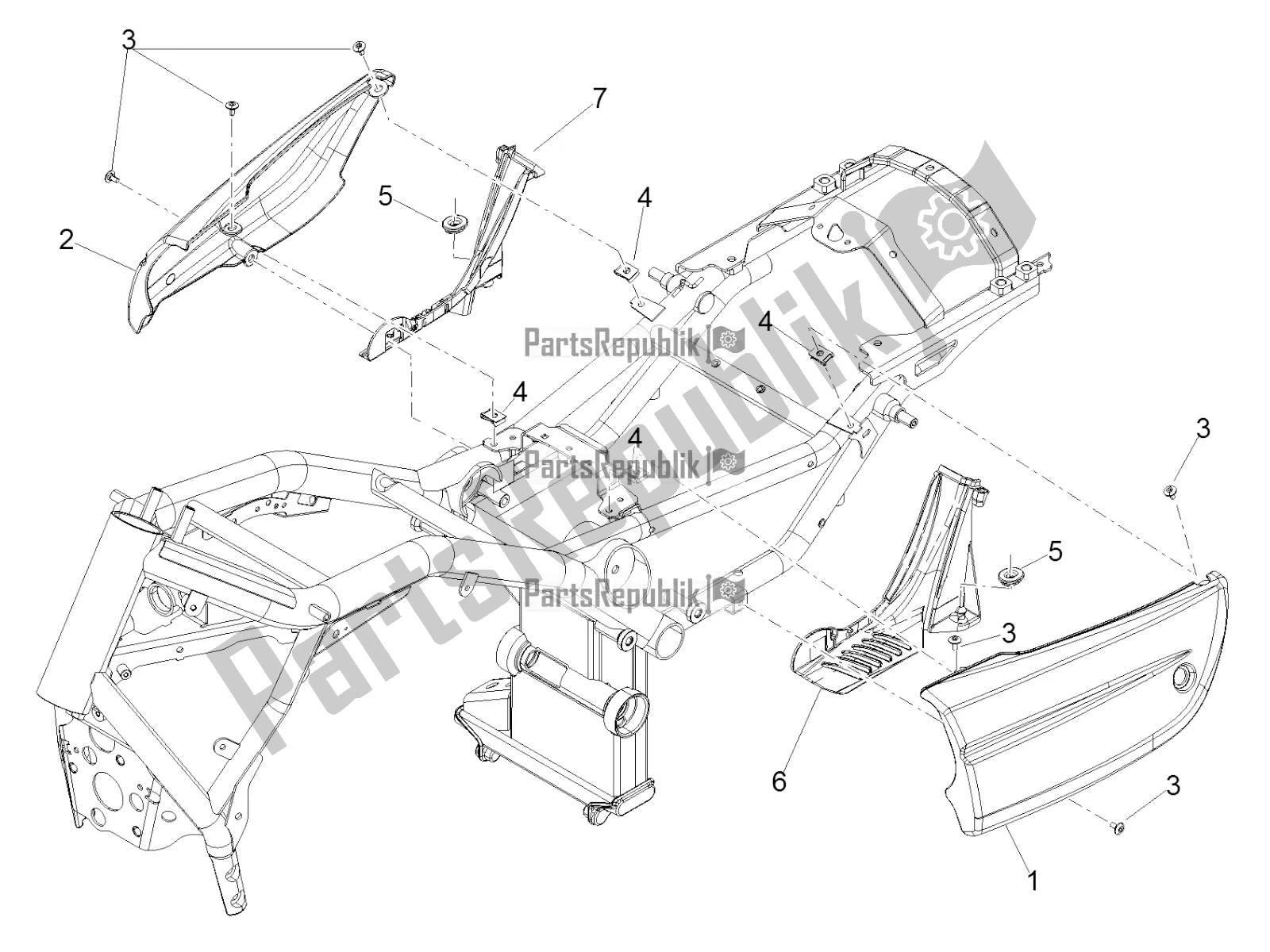 Toutes les pièces pour le Corps Central du Moto-Guzzi MGX 21 Flying Fortress 1400 ABS Apac 2016