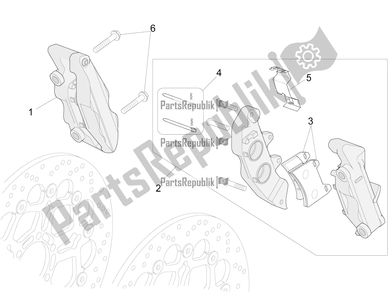 Todas las partes para Pinza De Freno Delantero de Moto-Guzzi MGX 21 Flying Fortress 1400 ABS Apac 2016