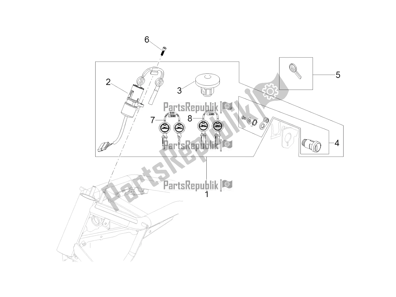 Toutes les pièces pour le Serrures du Moto-Guzzi MGX 21 Flying Fortress 1400 ABS Apac 2016