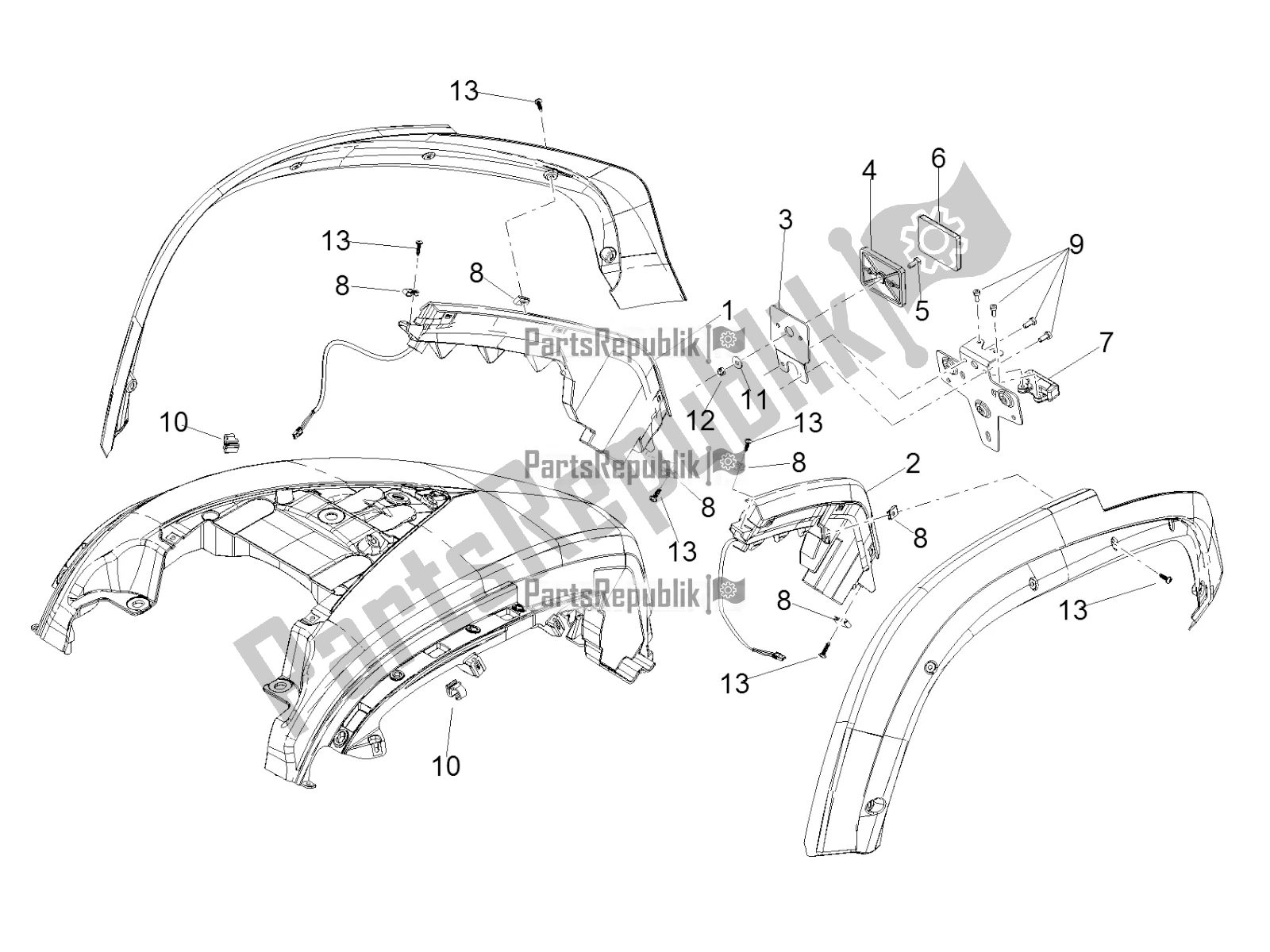 Todas las partes para Luces Traseras de Moto-Guzzi MGX 21 Flying Fortress 1400 ABS Apac 2016