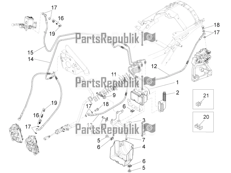 Toutes les pièces pour le Système De Freinage Abs du Moto-Guzzi MGX 21 Flying Fortress 1400 ABS Apac 2018