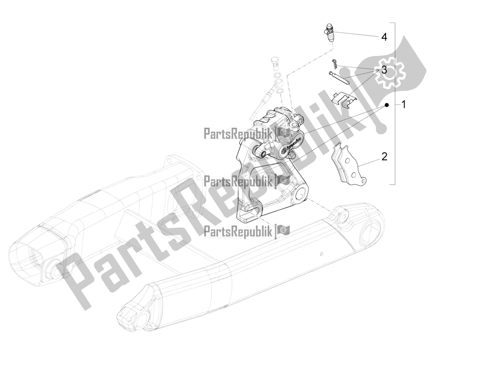 Toutes les pièces pour le étrier De Frein Arrière du Moto-Guzzi MGX 21 Flying Fortress 1400 ABS Apac 2018
