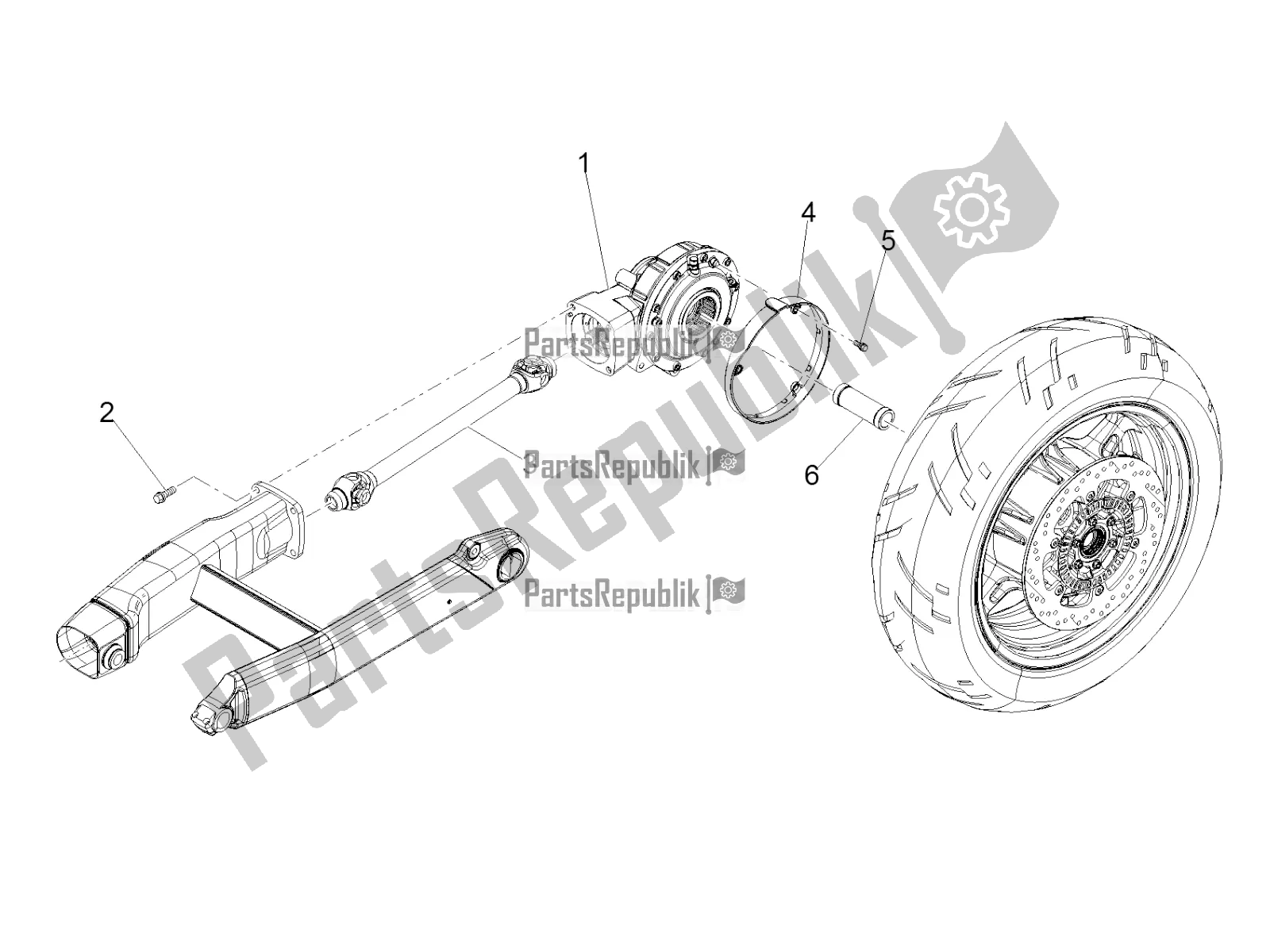 Toutes les pièces pour le Transmission Terminée du Moto-Guzzi MGX 21 Flying Fortress 1400 ABS Apac 2018