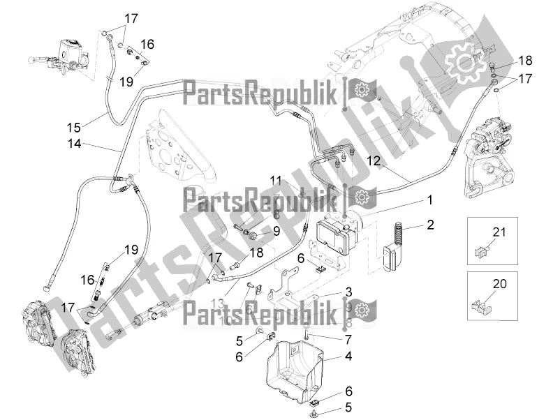 Alle onderdelen voor de Abs Remsysteem van de Moto-Guzzi MGX 21 Flying Fortress 1400 ABS Apac 2019