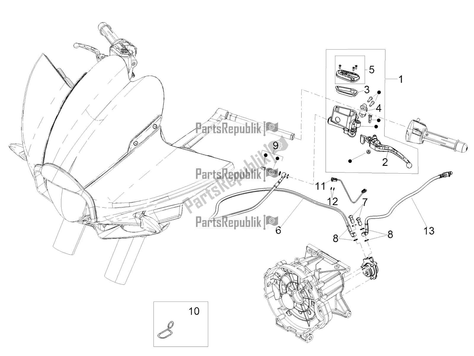 All parts for the Clutch Control of the Moto-Guzzi MGX 21 Flying Fortress 1400 ABS Apac 2019