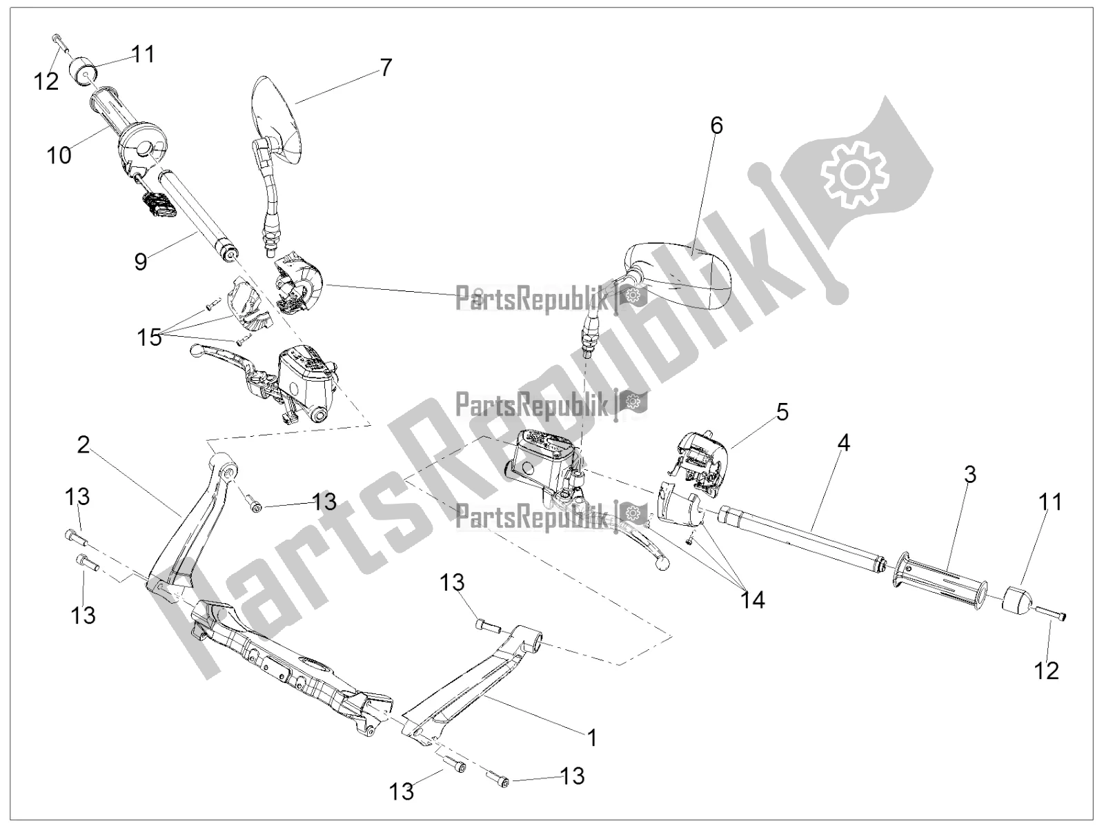 Toutes les pièces pour le Guidon - Commandes du Moto-Guzzi MGX 21 Flying Fortress 1400 ABS Apac 2019