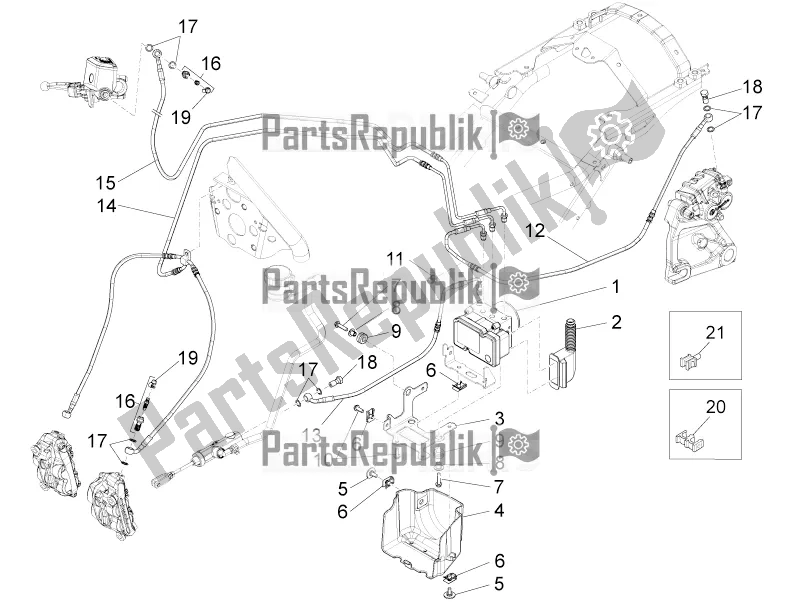 All parts for the Abs Brake System of the Moto-Guzzi MGX 21 Flying Fortress 1400 ABS USA 2016