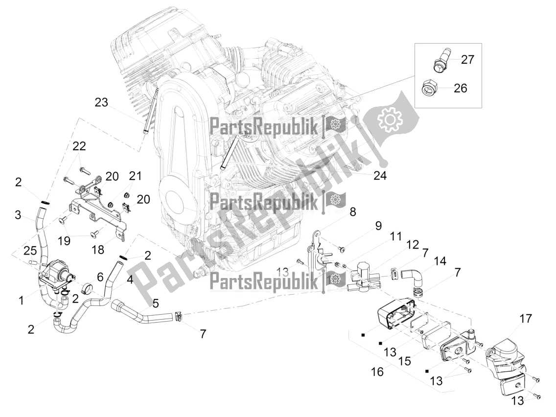 Toutes les pièces pour le Air Secondaire du Moto-Guzzi MGX 21 Flying Fortress 1400 ABS USA 2016