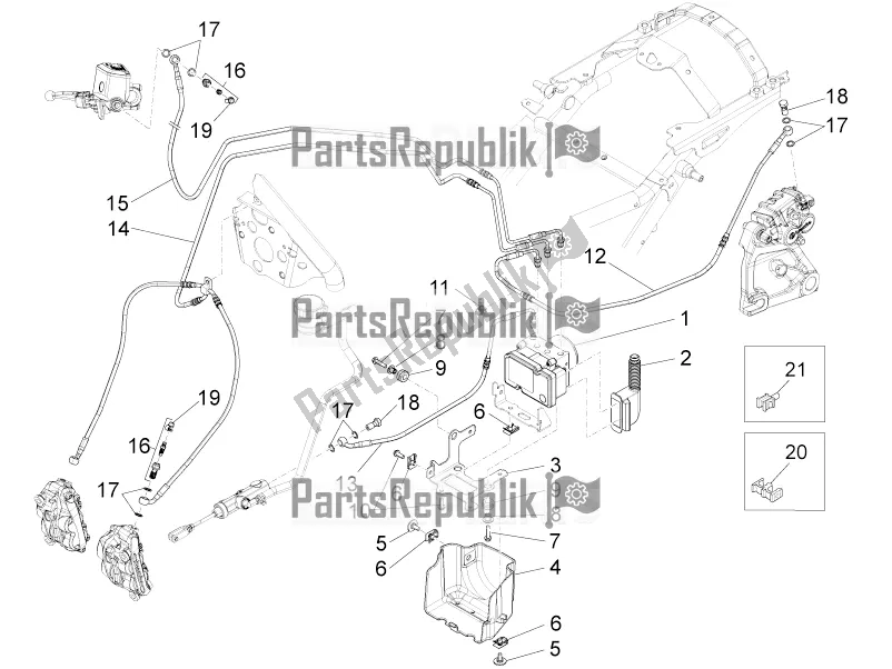 Todas as partes de Sistema De Freio Abs do Moto-Guzzi MGX 21 Flying Fortress 1400 ABS USA 2017