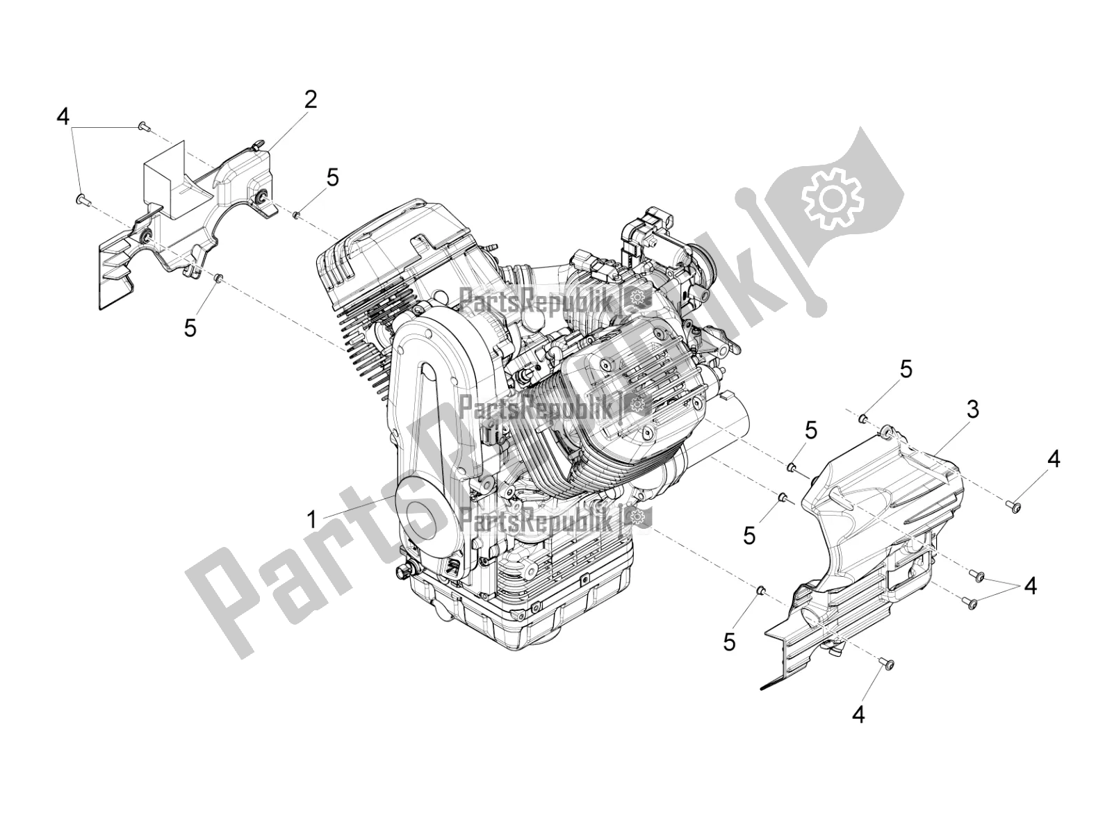 Todas as partes de Alavanca Parcial De Completação Do Motor do Moto-Guzzi MGX 21 Flying Fortress 1400 ABS USA 2018