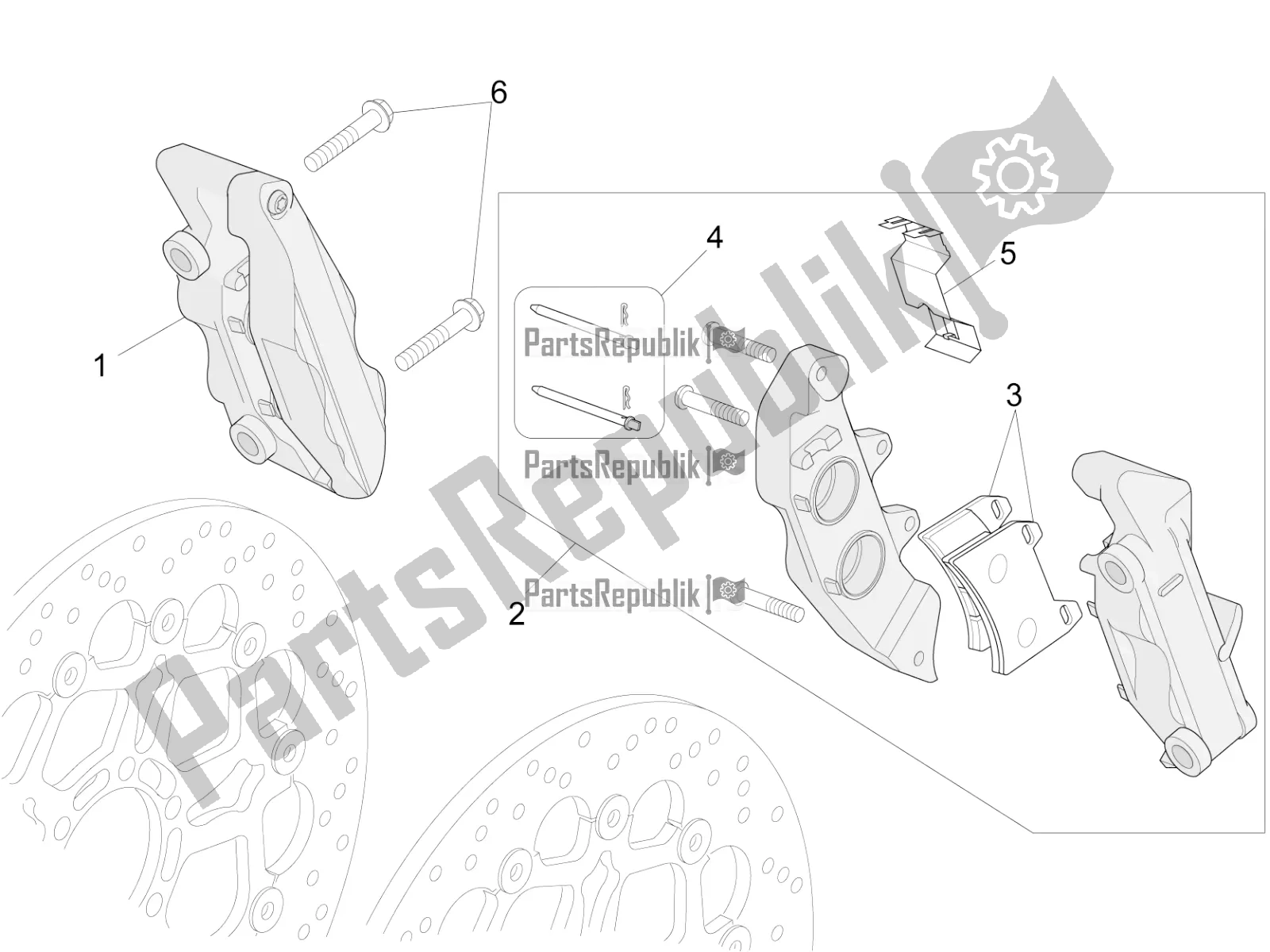 Todas las partes para Pinza De Freno Delantero de Moto-Guzzi MGX 21 Flying Fortress 1400 ABS USA 2018