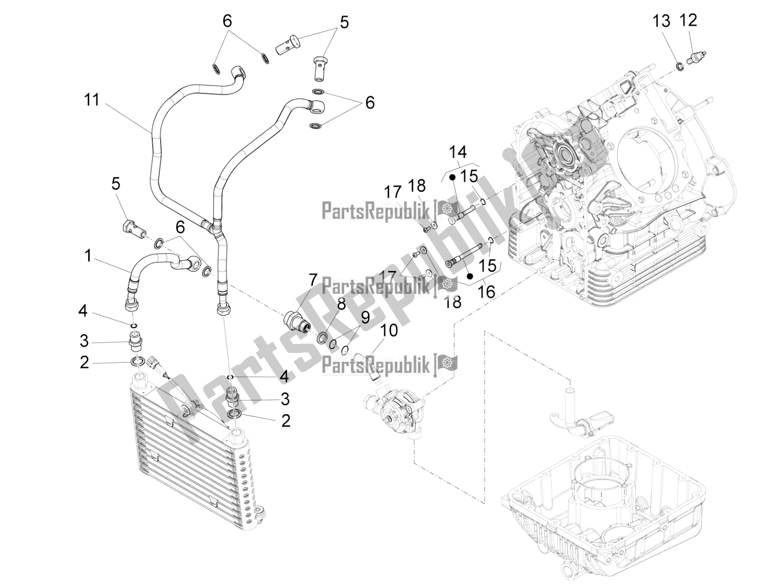 Todas las partes para Lubricación de Moto-Guzzi MGX 21 Flying Fortress 1400 ABS USA 2018