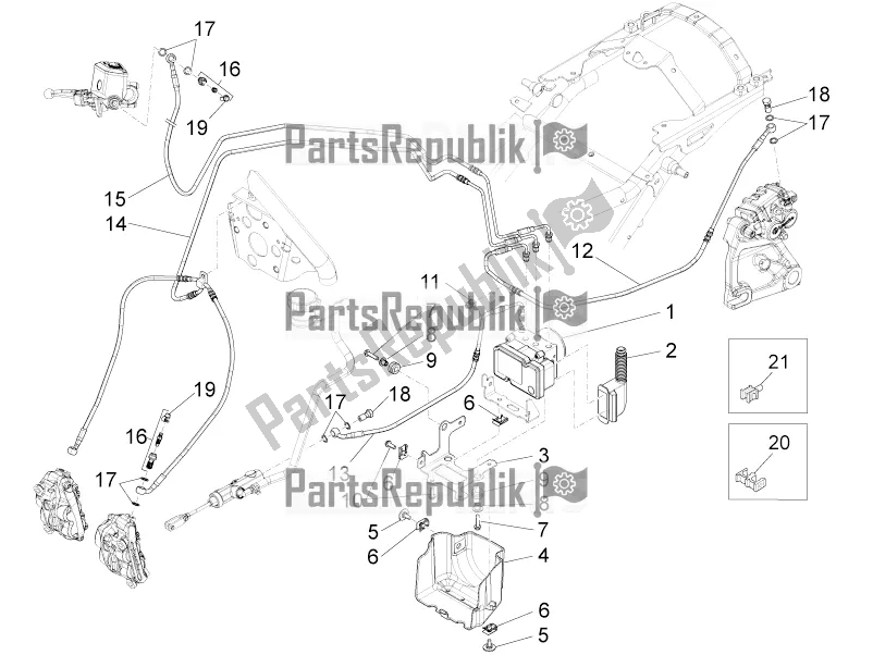 Toutes les pièces pour le Système De Freinage Abs du Moto-Guzzi MGX 21 Flying Fortress 1400 ABS USA 2019